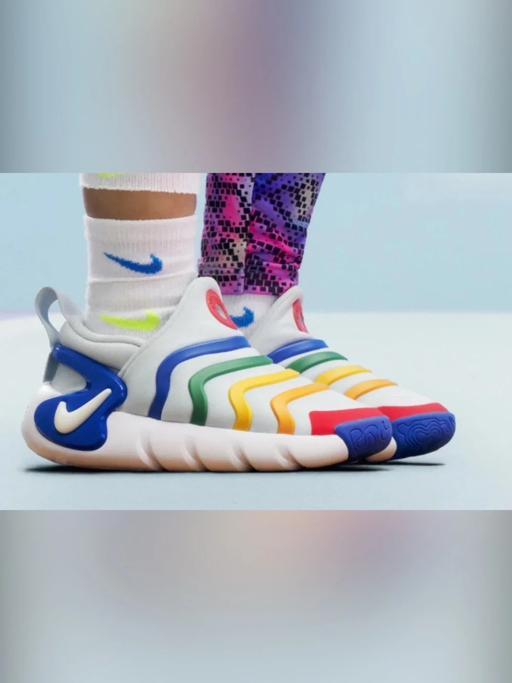 Nike Kids' Dynamo Go Flyease Shoes Sneakers Aura Multi Slip-On - 13